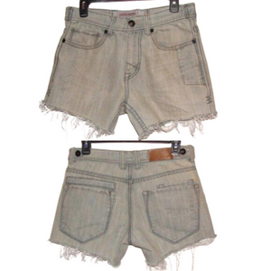 𝅺vintage high rise wedgie grunge cut off  cutout shorts aprox 4 light blue